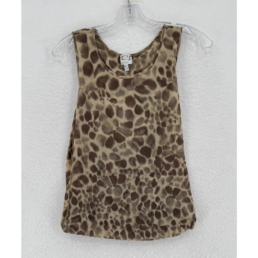Cavalli Jeans Womens Beige Animal Print Stretch Layered Tank Top Sz US 12
